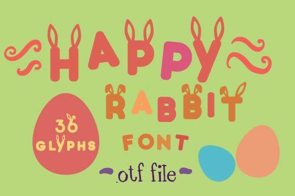 Happy Rabbit: The Ultimate Easter Bunny-Themed Font for Charming Designs